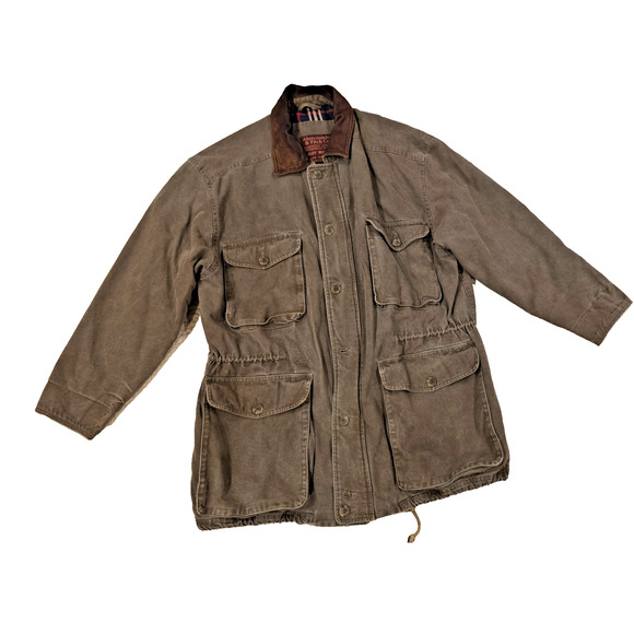 VTG Abercrombie & Fitch Men’s Green Adirondack Jacket L Cotton Plaid Lined Y2K - Picture 11 of 16